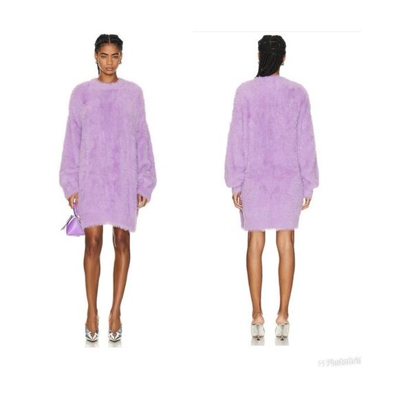 AKNVAS Manu Purple Fuzzy Sweater Dress — Size Large, New With Tags - Picture 2 of 5